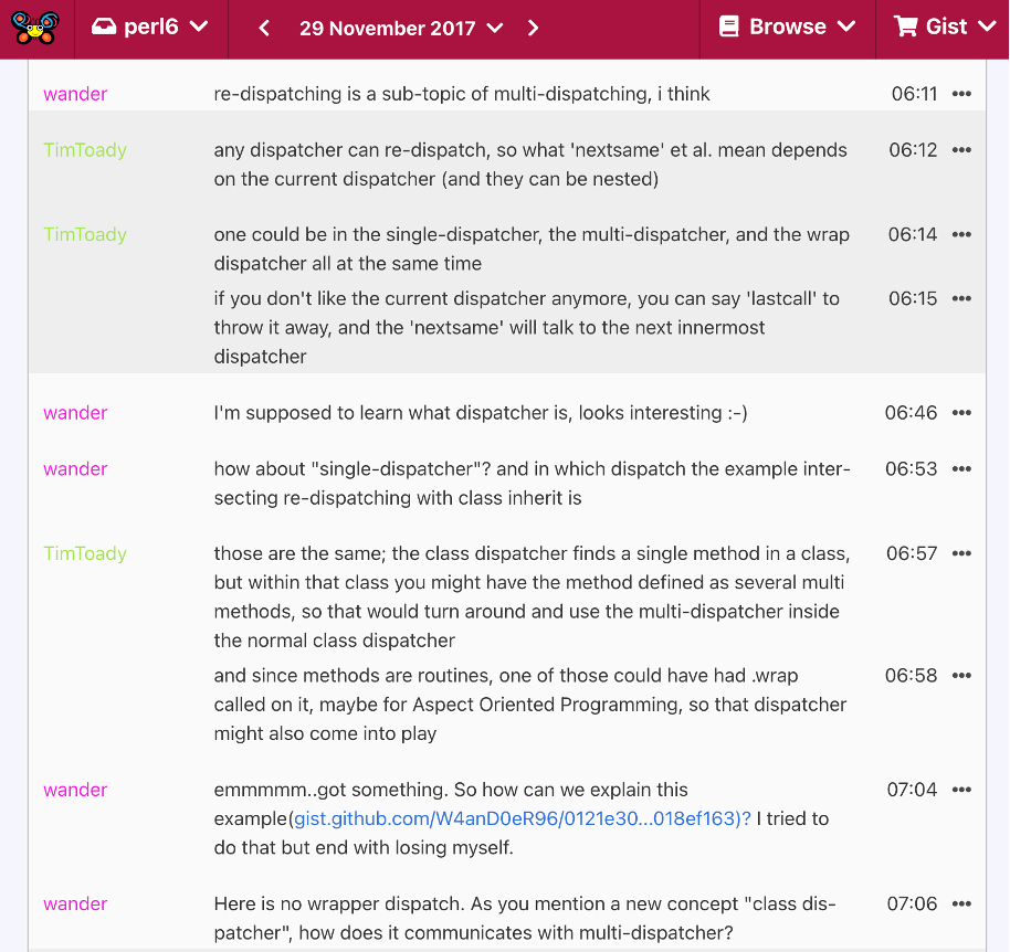 我在 Perl 6 IRC 频道上同 Larry Wall 热切交流(迫真)
